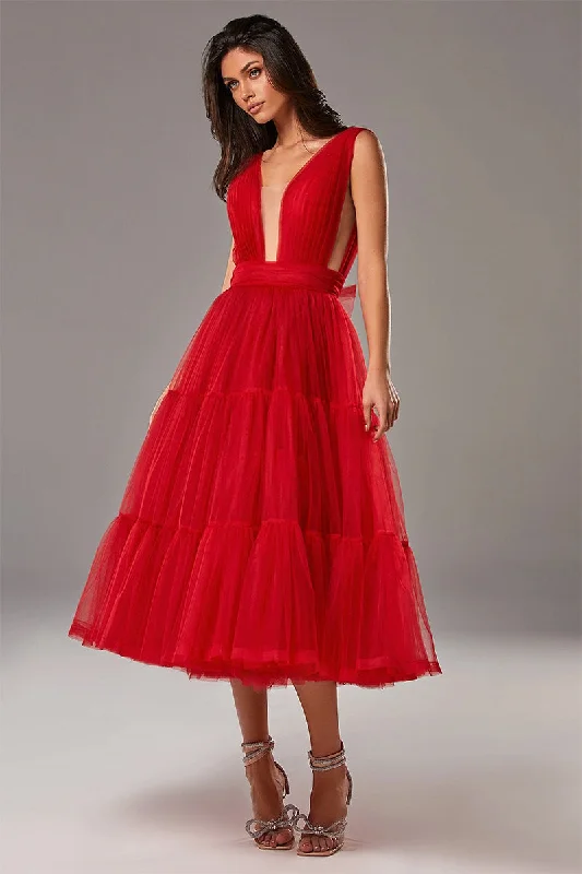 Savannah A-line Tulle Midi Dress